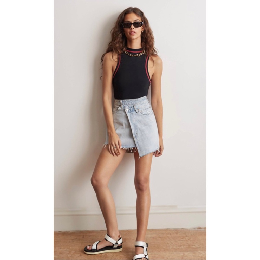 Alix NYC Black bodysuit with neon trim xs